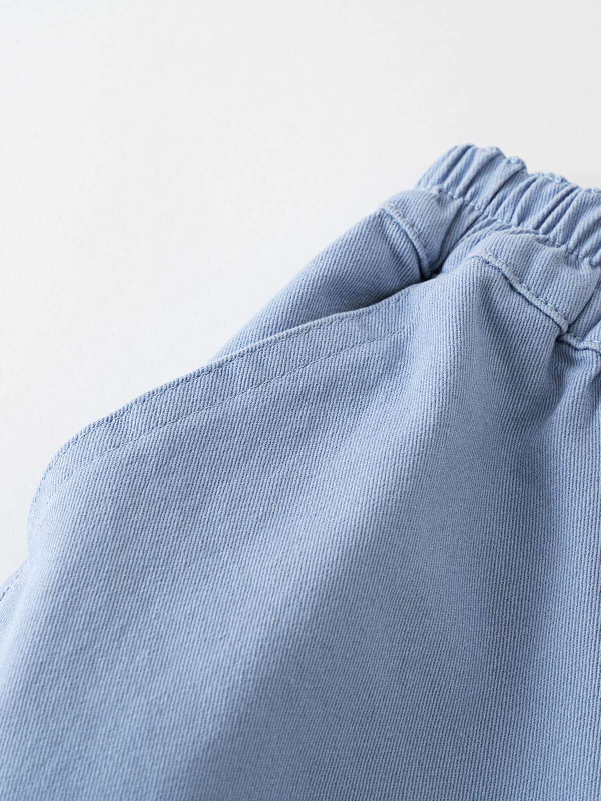 Close-up of light blue fabric with elastic waistband and gathered detail Cargo Pants - Sky Blue Boys