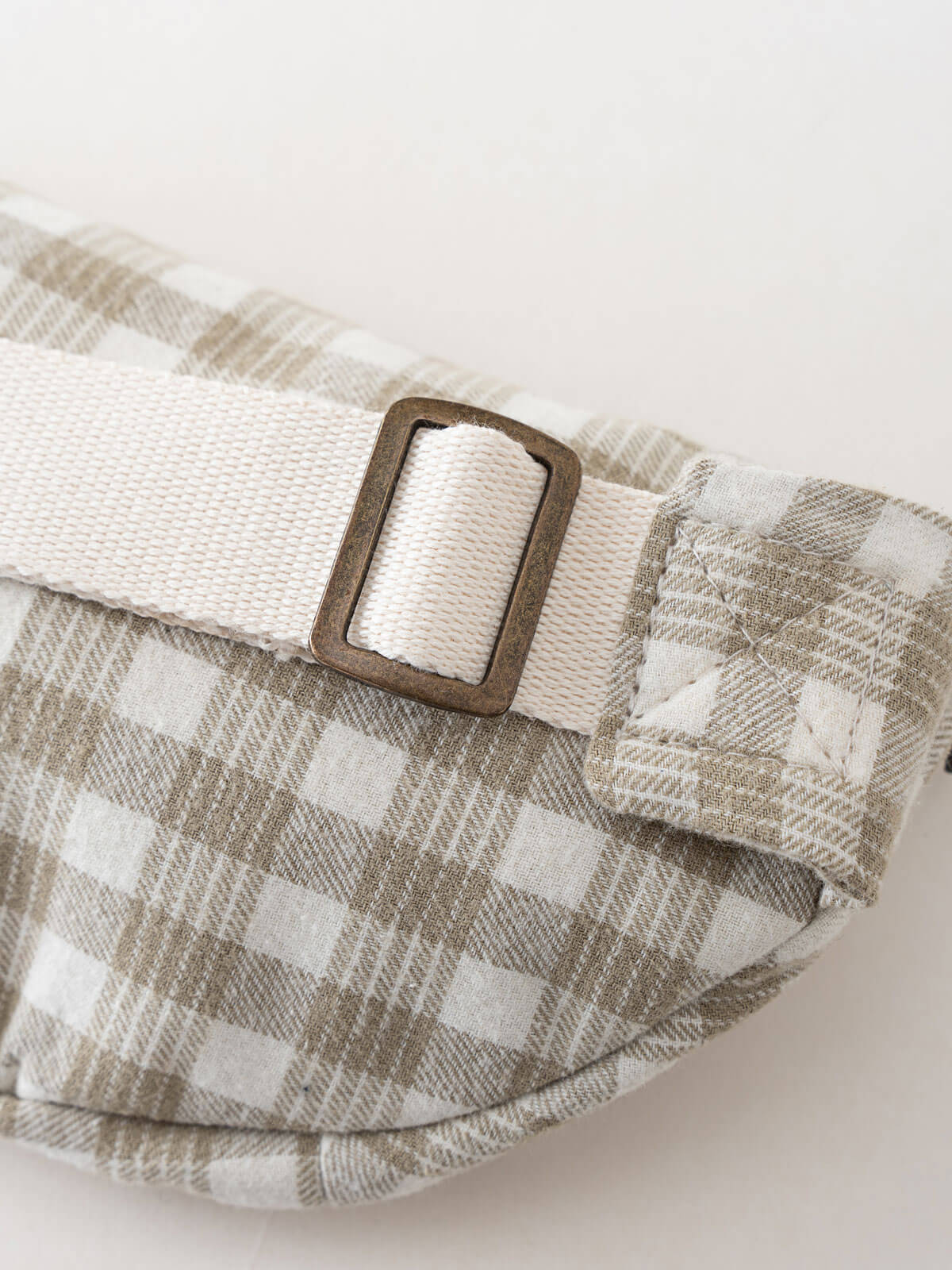 Plaid patterned waist bag with a buckle on a light background Crossbody Bag - Brushed Cotton Check Girls and Boys
