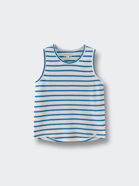Rowan Sleeveless Tee - Blue Stripe