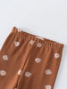 Brown baby leggings with small bear face print pattern Baby Printed Leggings - Cosy Bear Russet Baby boy