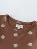 Brown cotton tee with small bear face print pattern for babies Baby Printed Long Sleeve Tee - Cosy Bear Russet Baby boy