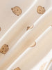 Close-up of cream fabric with small brown bear prints Baby Printed Sweatshirt - Cosy Bear Ecru Baby boy