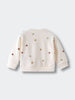 Cream sweatshirt with small acorn print scattered across fabric Baby Printed Sweatshirt - Little Acorn Ecru Baby girl