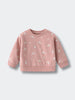 Pink sweatshirt with white bunny and floral print pattern Baby Printed Sweatshirt - Meadow Friends Blush Baby girl