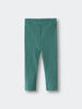 Teal ribbed leggings laid flat on a light gray background Baby Ribbed Leggings - Balsam Baby girl