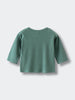 Green long sleeve tee laid flat showing back view Baby Feature Print Long Sleeve Tee - Meadow Friends Baby girl
