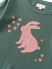 Green shirt with pink rabbit and flower print detail Baby Feature Print Long Sleeve Tee - Meadow Friends Baby girl