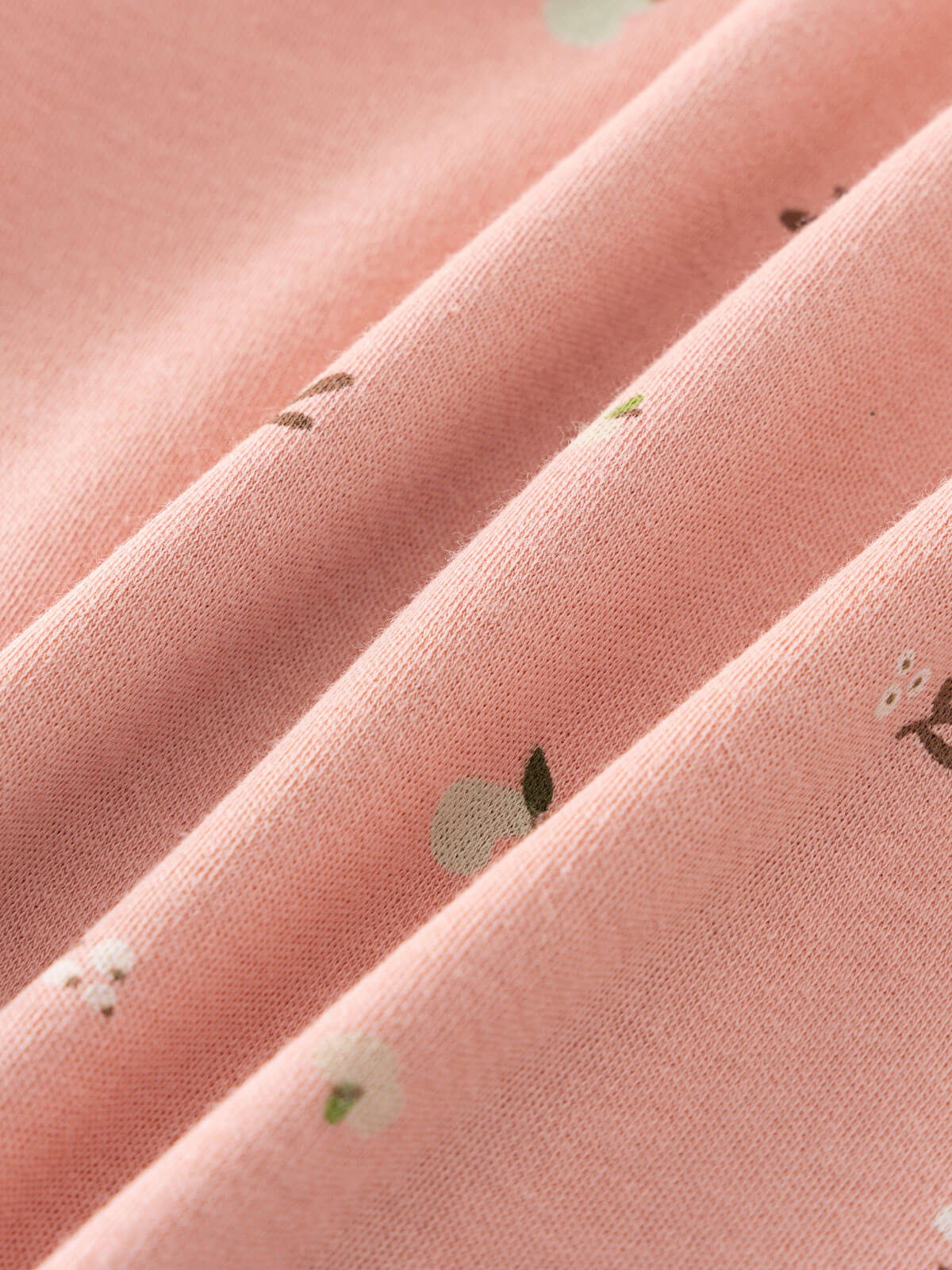 Pink baby sweater with small patterns on a light gray background Baby Printed Long Sleeve Tee - Autumn Harvest Rosehip Baby girl