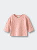 Pink baby sweater with small patterns on a light gray background Baby Printed Long Sleeve Tee - Autumn Harvest Rosehip Baby girl