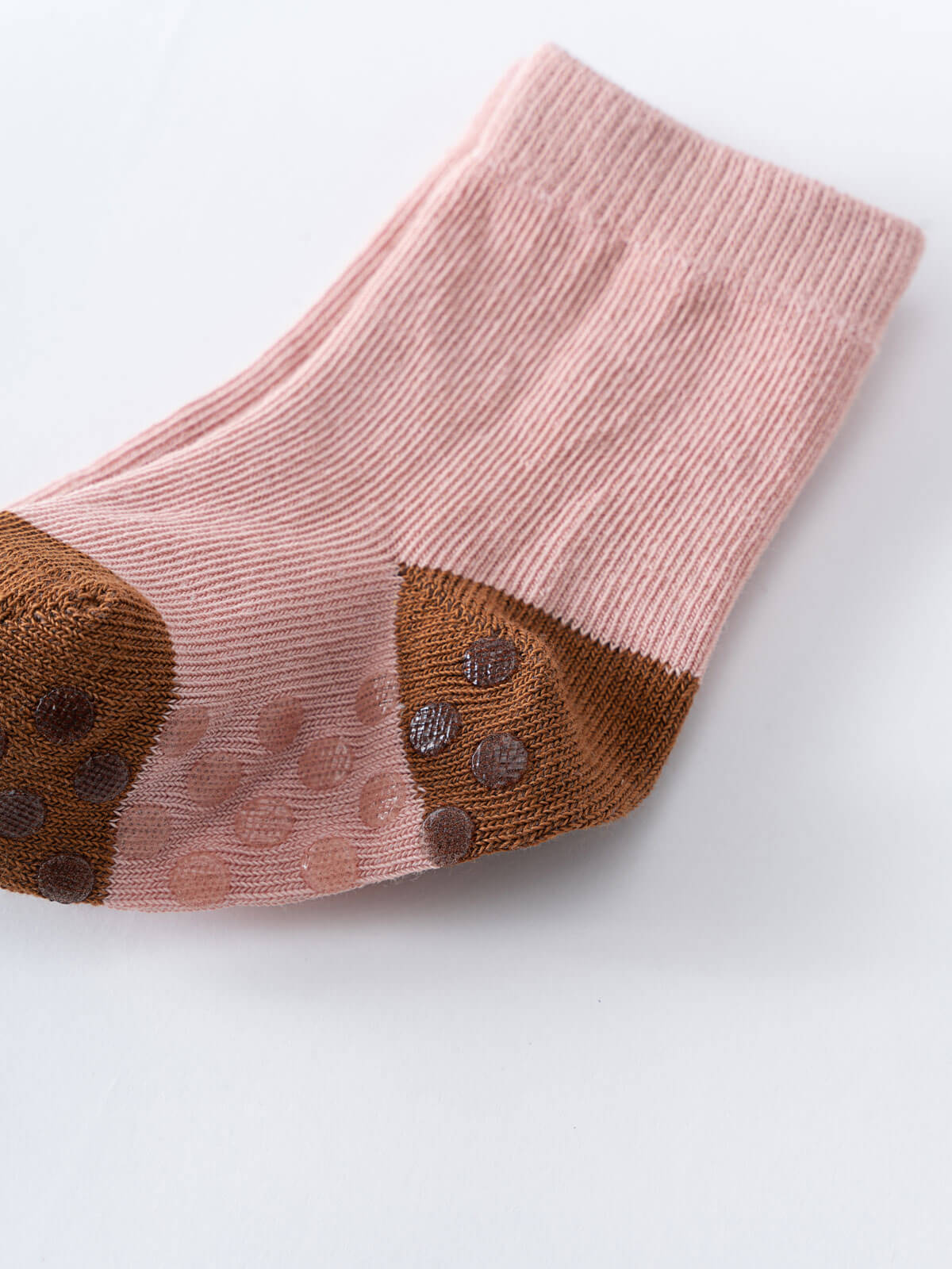 Pink ribbed sock with brown toe and paw pad pattern Baby Socks -3 Pack - Baby Bunny Baby boy