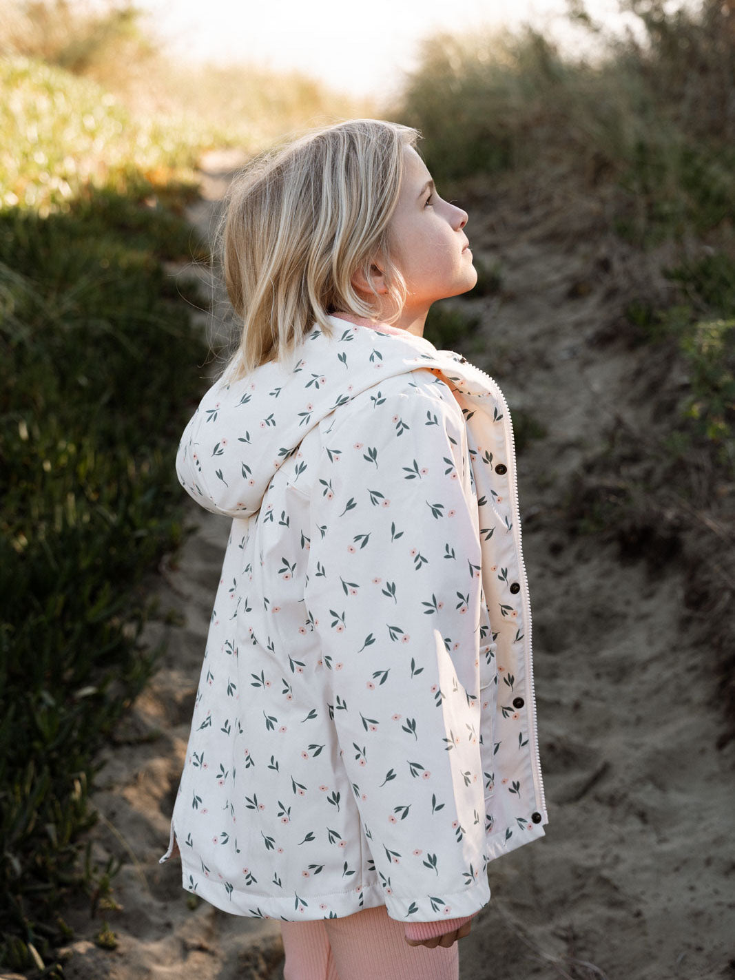 Printed Raincoat - Wild Flowers Ecru