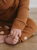 Pointelle Long Sleeve One Piece - Russet
