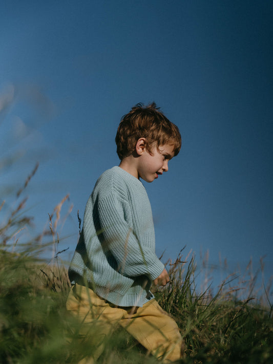 Ribbed Jumper - Lake Blue