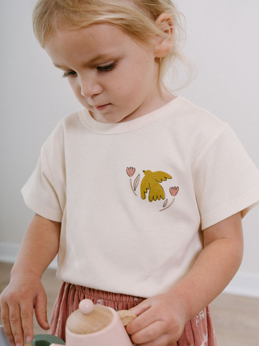 Feature Print Short Sleeve Tee - Bird And Blossom