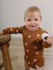 Long Sleeve Bodysuit - Cosy Bear Russet