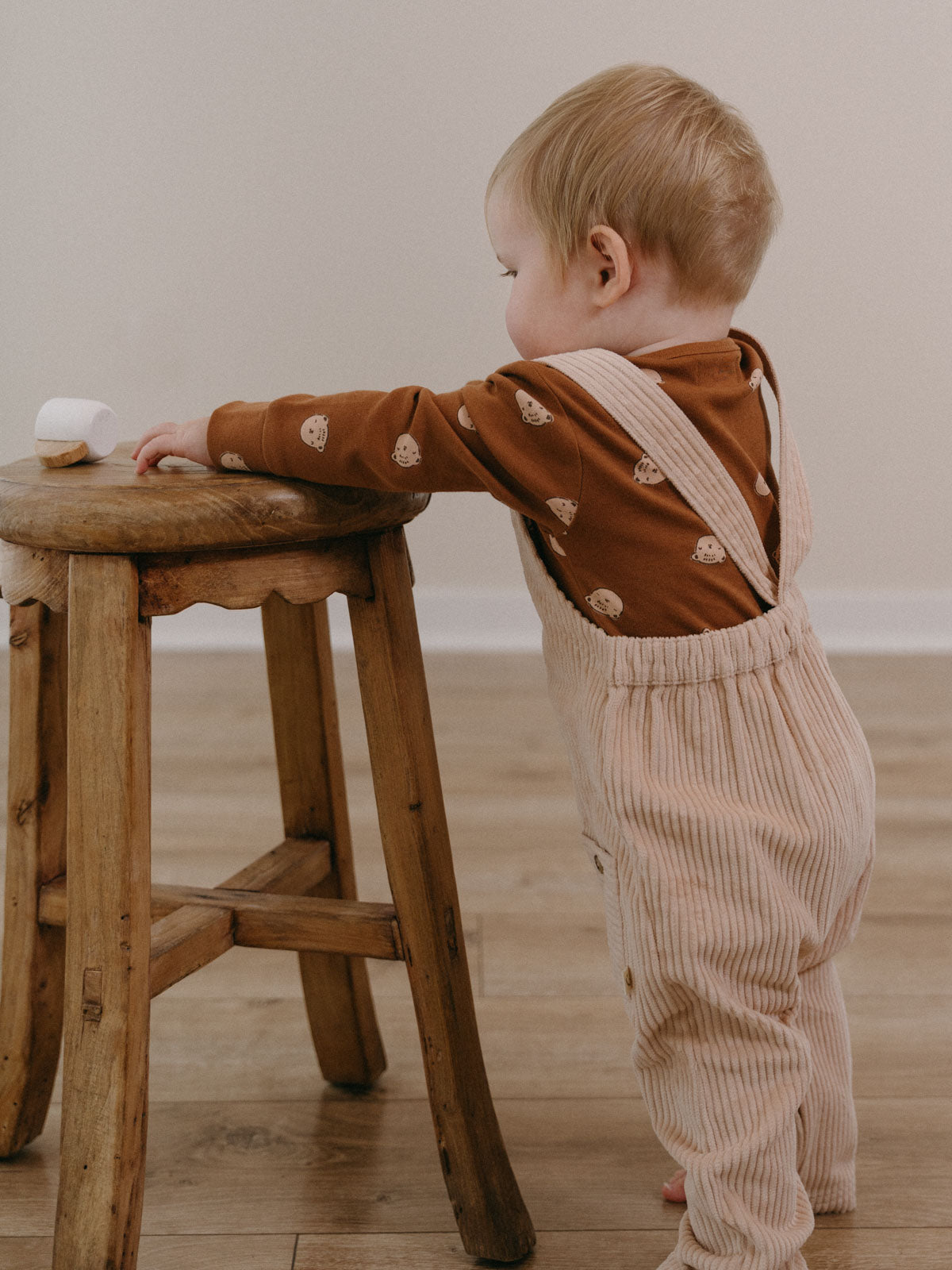 Long Sleeve Bodysuit - Cosy Bear Russet