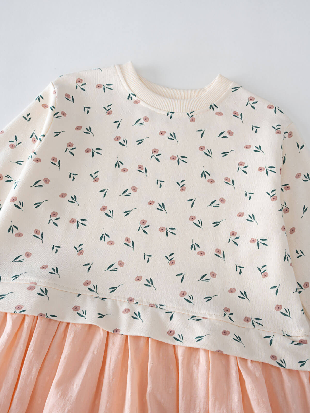 Contrast Sweatshirt Dress - Wild Meadow Ecru