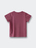 Back view of a mauve short sleeve t-shirt on a light background Feature Print Short Sleeve Tee - Forest Gathering Girls
