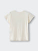 Cream-colored short sleeve t-shirt laid flat on a light background Feature Print Short Sleeve Tee - Dolphin Short Sleeve Tee Shirt - Dolphin Girls