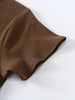 Close-up of a brown short sleeve shirt with ribbed cuff detail Henley Short Sleeve Tee - Spruce Boys