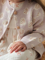 Printed Cardigan - Candy Floss Shells