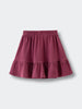 Mauve-colored skirt with elastic waistband and ruffled hem on white background Jersey Skirt - Plum Jam Girls