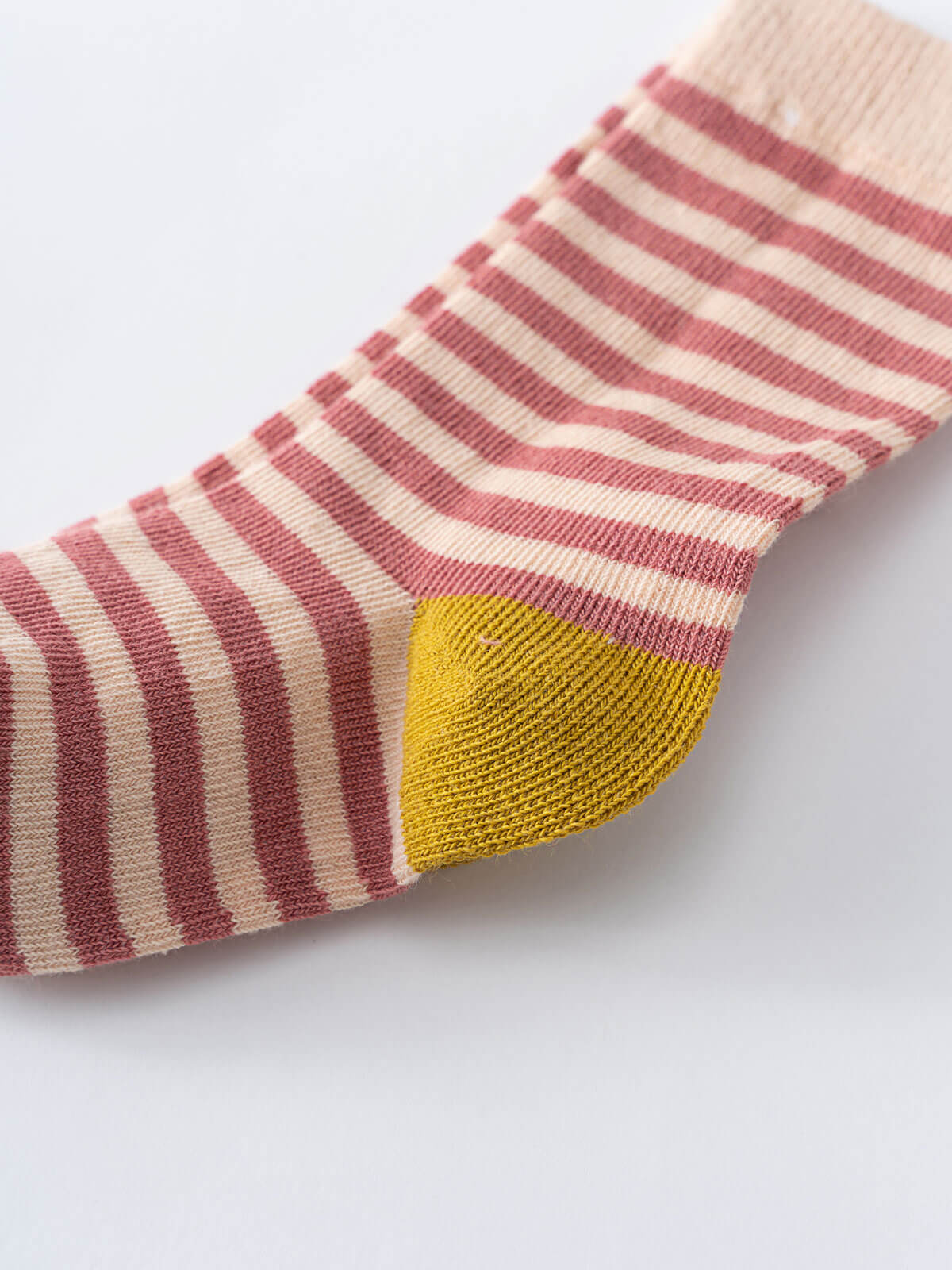 Striped sock with yellow heel detail laying flat on surface Kids Socks 3 Pack - Bunny Girls