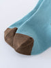 Close-up of ribbed sock toe and heel in light blue and brown Kids Socks 3 Pack - Bear Boys