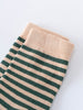 Striped sock in beige and green with solid beige cuff detail Kids Socks 3 Pack - Bear Boys