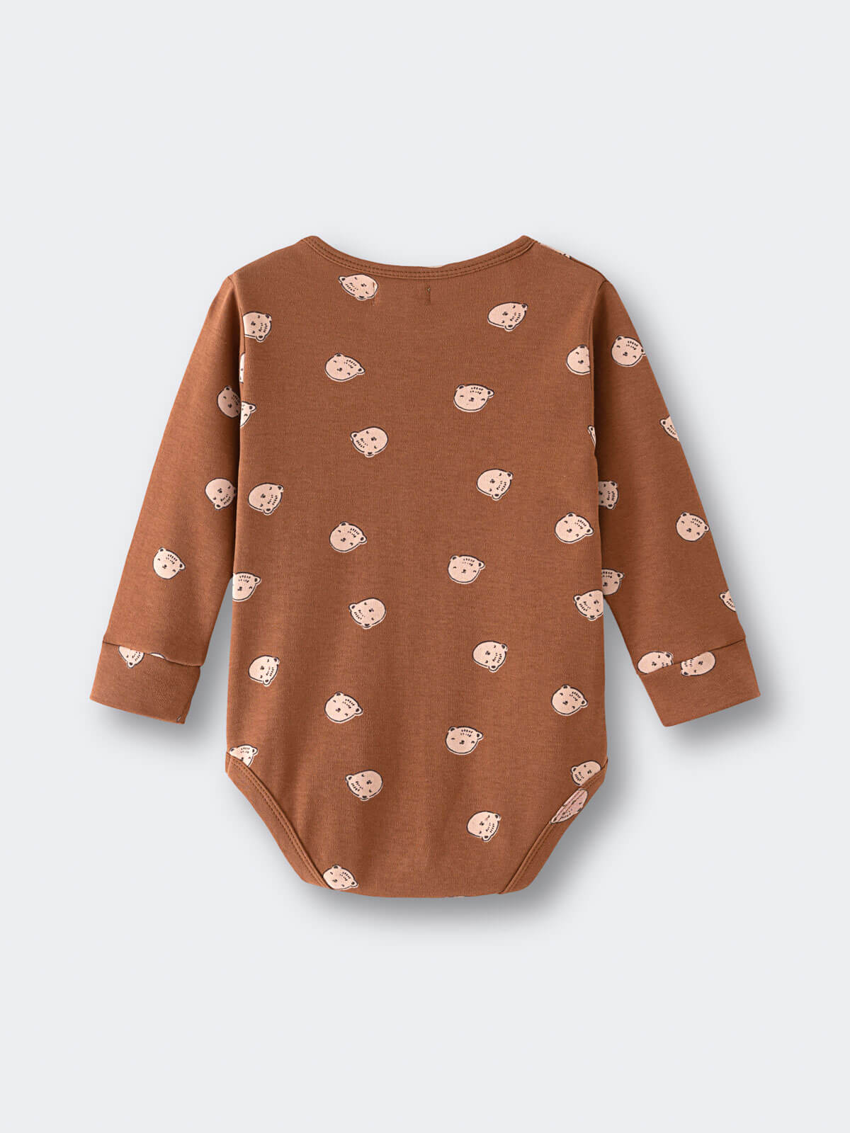 Long Sleeve Bodysuit - Cosy Bear Russet