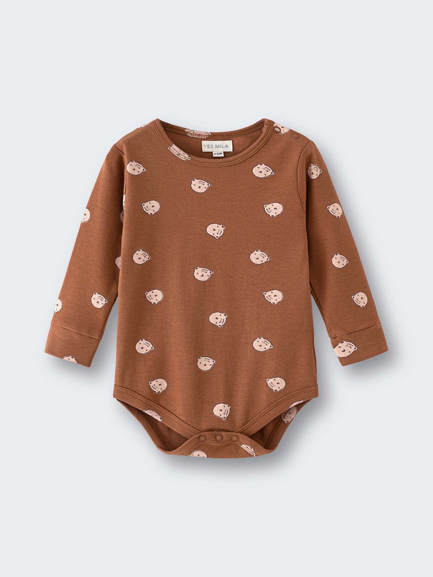 Long Sleeve Bodysuit - Cosy Bear Russet