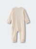 Beige baby onesie on a light gray background Pointelle Long Sleeve One Piece - Ecru Baby boy