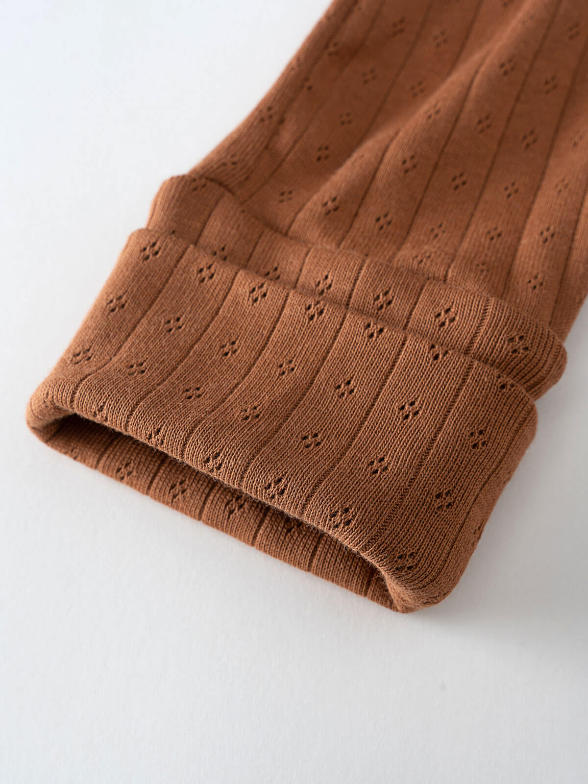 Pointelle Long Sleeve One Piece - Russet