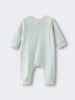 Light green ribbed baby onesie on a white background Pointelle Long Sleeve One Piece - Sea Foam Baby boy