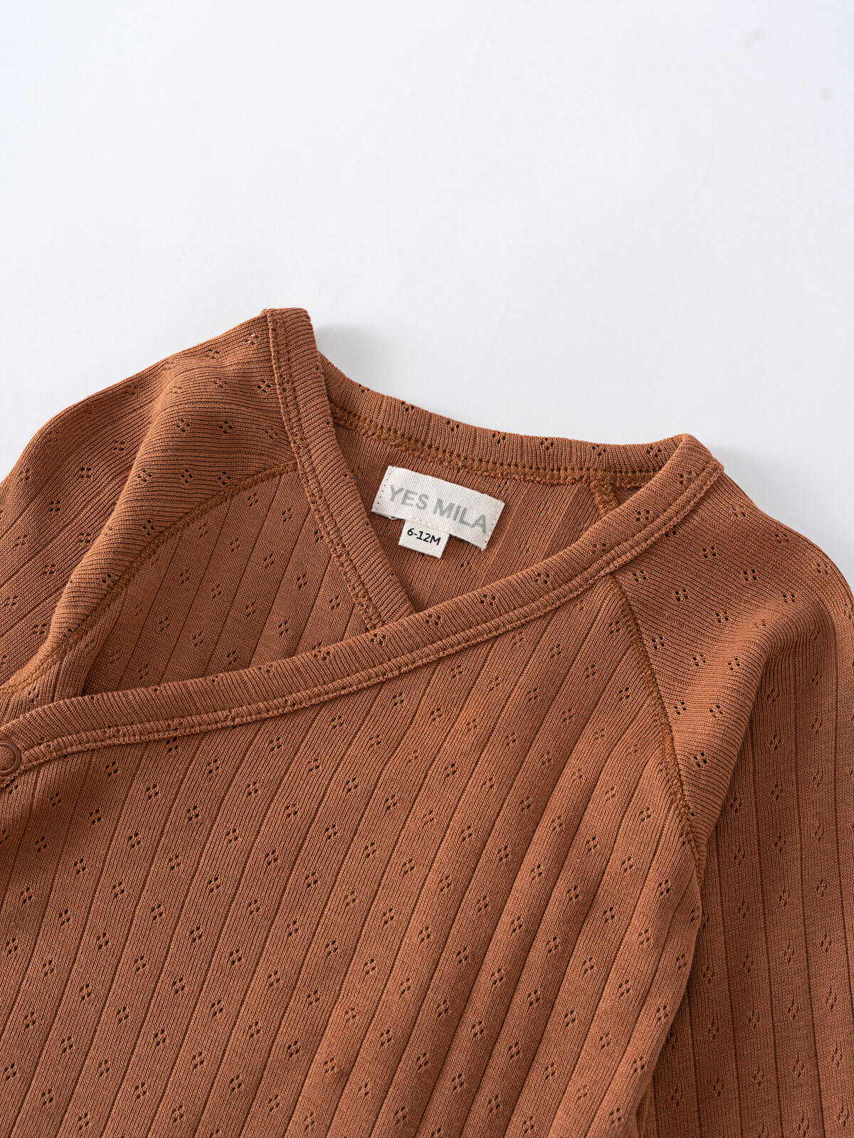 Pointelle Long Sleeve One Piece - Russet