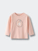 Light pink long sleeve shirt with elephant and flower circle design Printed Long Sleeve Tee - Dove Girls