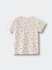 Back view of a cream t-shirt with small floral print pattern Printed Short Sleeve Tee - Wild Meadow Ecru Girls