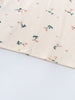 Close-up of cream fabric with small pink flowers and green leaves pattern Printed Short Sleeve Tee - Wild Meadow Ecru Girls