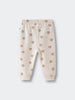 Cream-colored sweatpants with brown bear face print pattern and ribbed cuffs Printed Sweatpants - Cosy Bear Ecru Baby boy