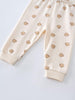 Cream sweatpants with small brown bear face print pattern and ribbed cuffs Printed Sweatpants - Cosy Bear Ecru Baby boy