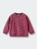 Purple sweatshirt with small floral print pattern and ribbed cuffs Printed Sweatshirt - Wild Meadow Plum Jam Girls