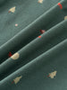 Close-up of green fabric with small printed trees and roosters pattern Baby Printed Short Sleeve Tee - Mountain View Ecru Baby boy