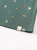 Close-up of teal fabric with small printed trees and shapes pattern Baby Printed Short Sleeve Tee - Mountain View Ecru Baby boy