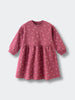 Pink sweatshirt dress with small floral print and ribbed cuffs Sweatshirt Dress - Wild Meadow Plum Jam Girls