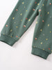 Close-up of green sweatpants with small tree and cloud pattern Printed Sweatpants - Mountain View Balsam Baby boy