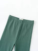 Close-up of ribbed green leggings showing waistband and textured fabric detail Ribbed Leggings - Balsam Girls