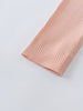 Close-up of peach ribbed fabric cuff against a light background Ribbed Leggings - Mallow Girls