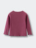 Ribbed long sleeve top in mauve pink with ruffled trim edges Ribbed Long Sleeve Tee - Plum Jam Girls