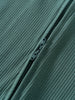 Close-up of a teal ribbed fabric with a zipper detail Ribbed Long Sleeve One Piece - Balsam Baby boy