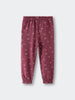 Burgundy sweatpants with small floral print and elasticated cuffs Sweatpants - Wild Meadow Plum Jam Girls